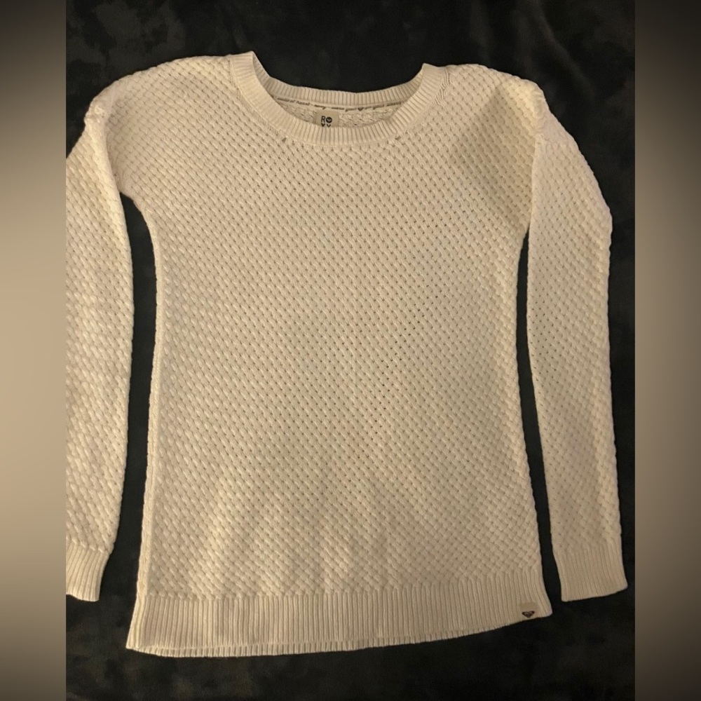 ROXY knit weave pullover sweater long sleeve top-xs